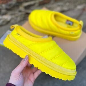 NEW Womens Size 7 UGG Tasman LTA Yellow Puffer Platform Slipper Slip On Shoes
